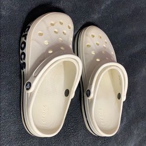 White and Blue crocs